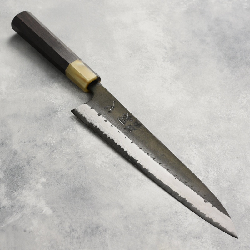 Hatsukokoro Shinkiro Aogami Super Kurouchi Damascus 9.4″ Gyuto, Ebony with Ferrule