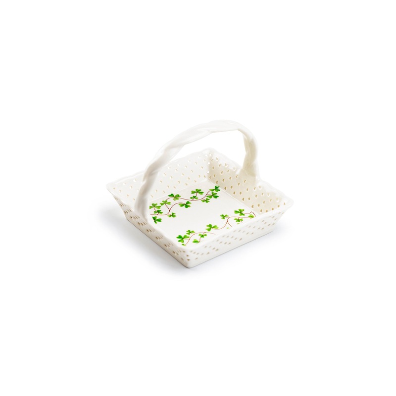 Shamrock 5″ Fine Porcelain Tea Bag Basket