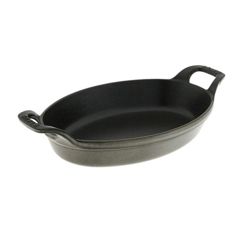 Staub Oval Roasting Dish – 9 1/2″ x 6 3/4″ – 1 Qt. – Graphite Grey