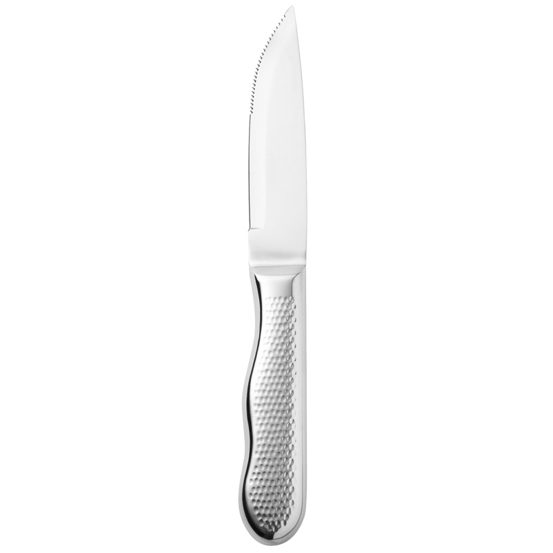 Walco 880527IR Ironstone 5 1/5″ Customizable Stainless Steel Steak Knife with Jumbo Handle – 12/Pack