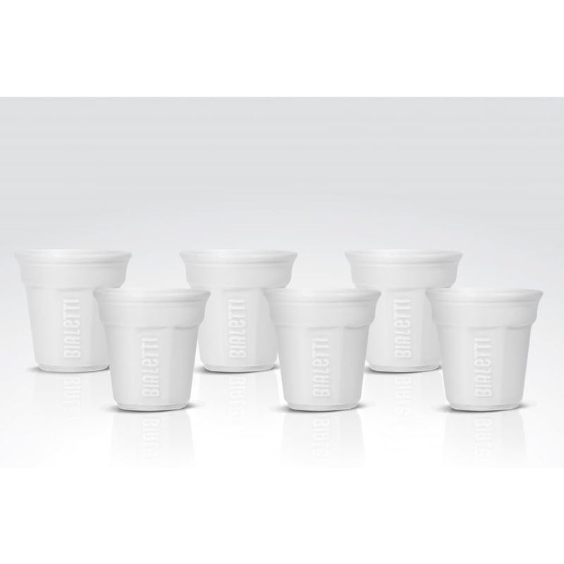 Bialetti Set of 6 Bicchierini Octagonal Cups – White