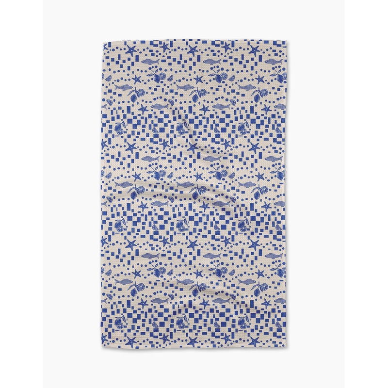 Geometry Santorini Tile Tea Towel