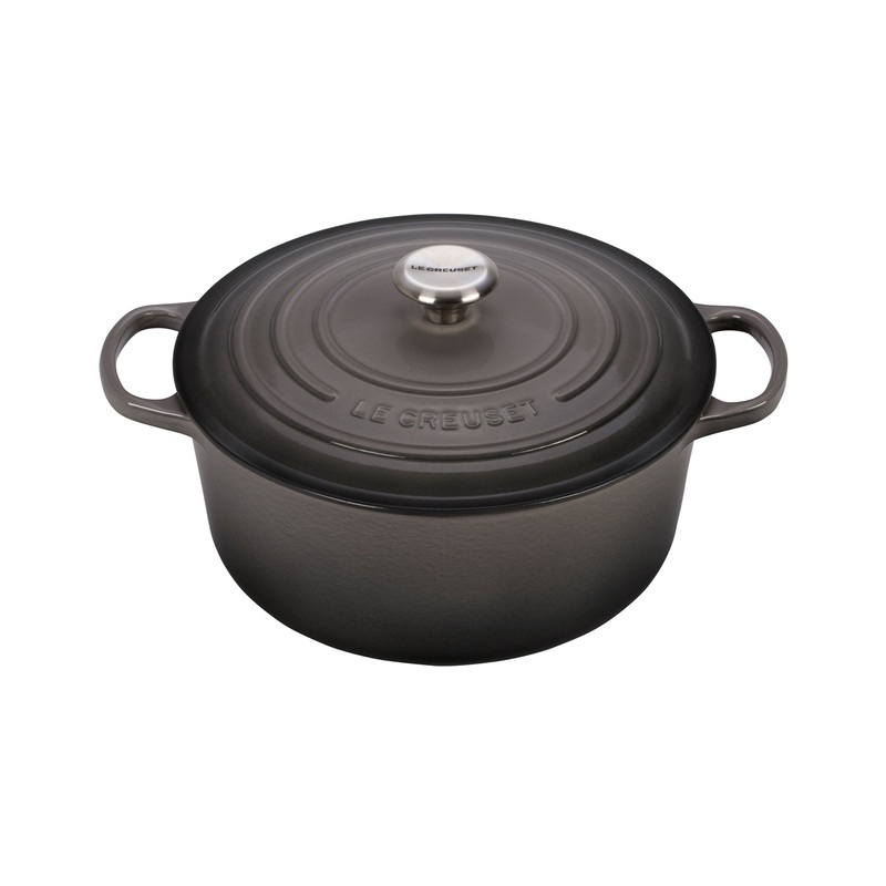 Le Creuset 7 1/4 Qt. Signature Round Dutch Oven w/Stainless Steel Knob – Oyster- Personalized Engraving Available