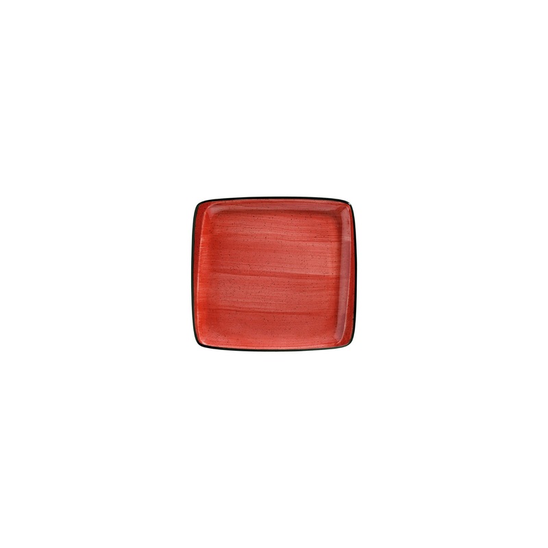 Passion 6.25″ x 5.75″ Square Red Porcelain Plate (Set of 4)