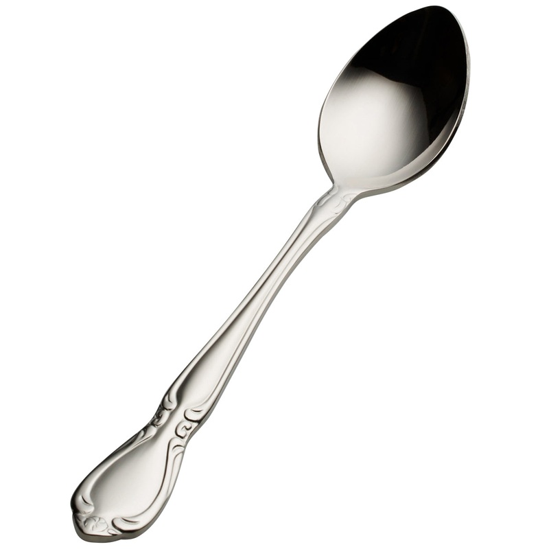 Bon Chef S1800 Queen Anne 6 1/4″ 18/10 Stainless Steel Teaspoon – 12/Pack