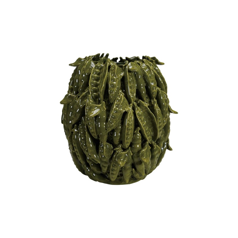Handmade Stoneware Vase with 3D Peas