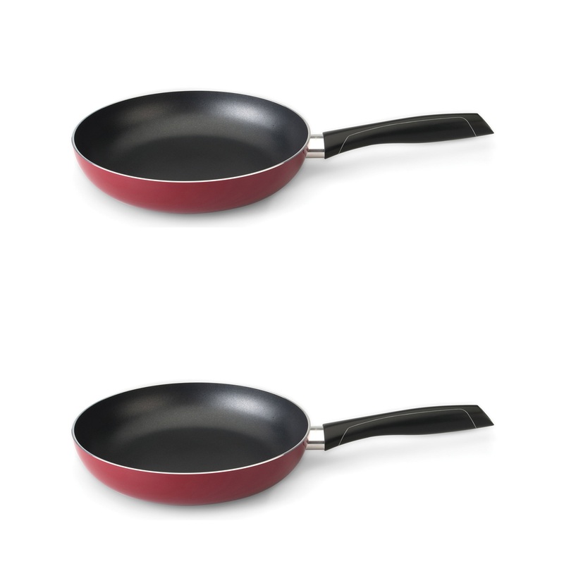 BergHOFF Geminis 2pc Aluminum Fry Pan Set 9.5″, Red