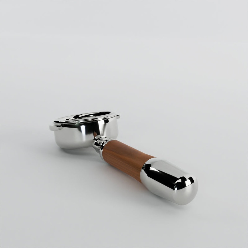 ECM Angled Bottomless Portafilter – Walnut