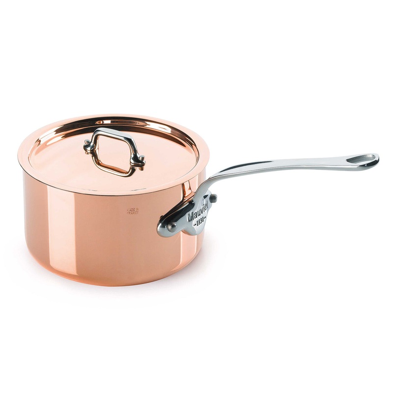 Mauviel M’Heritage M’150s 1.9 qt. Saucepan & Lid Cast Stainless Handle