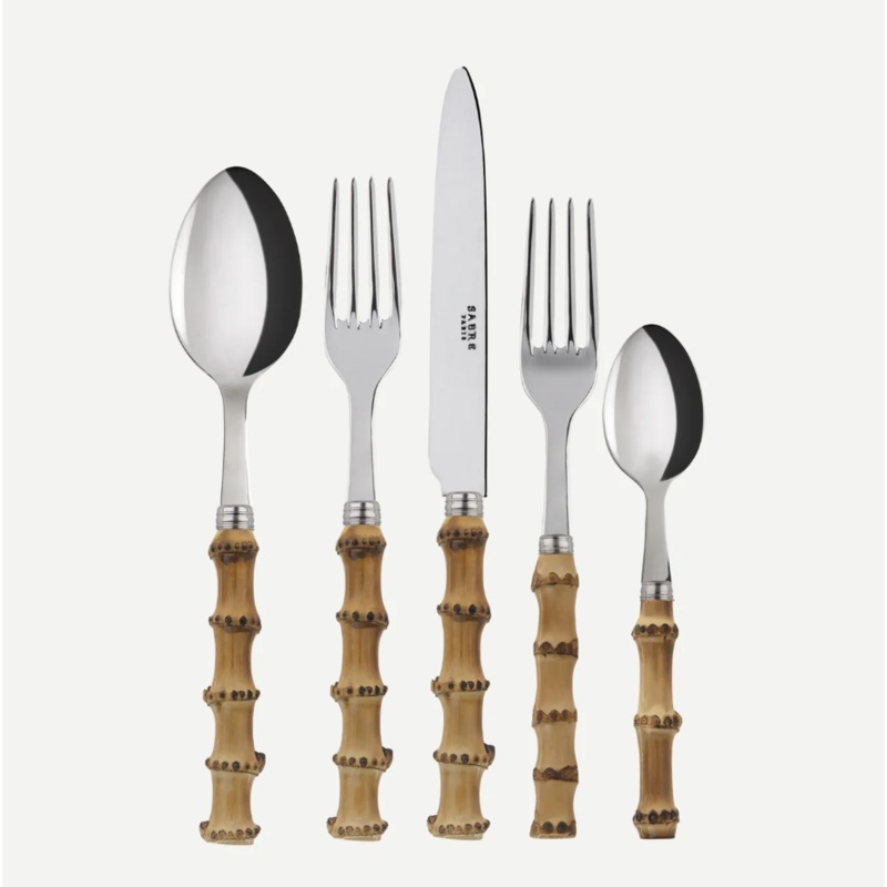 Sabre Bamboo, Light press wood 5 pieces cutlery set