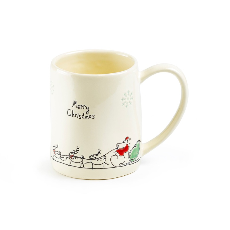 Santas Sleigh Ride Organic Shape Mug