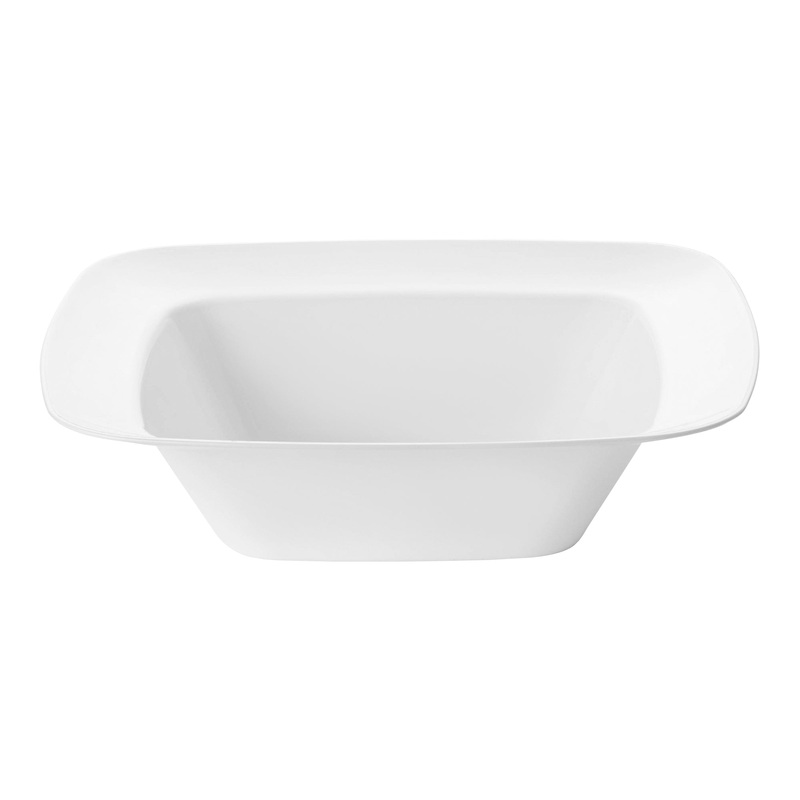 Solid White Rounded Square Disposable Plastic Dessert Bowls (5 oz.)