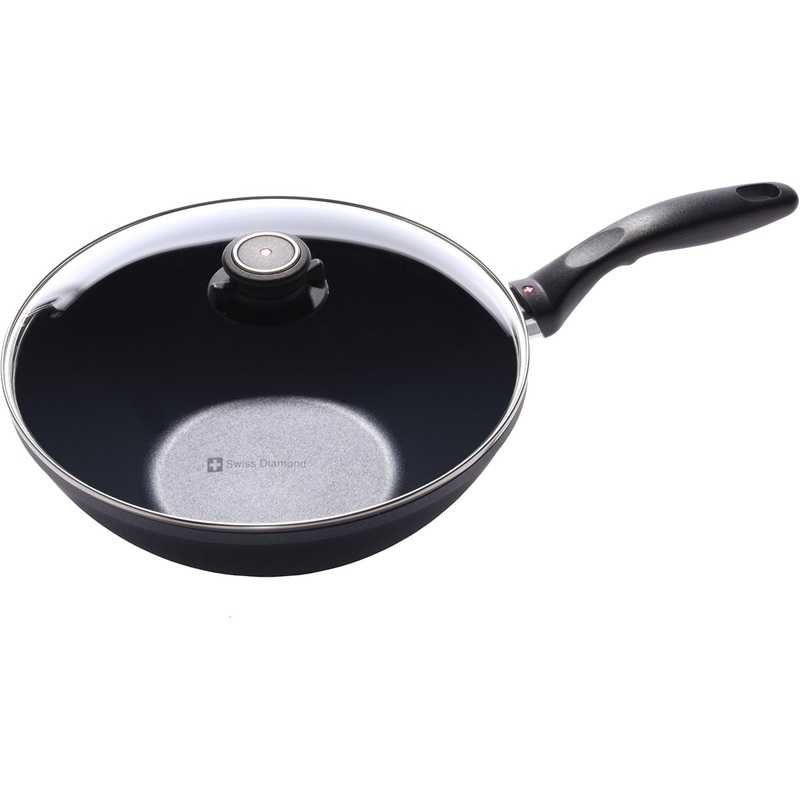 Swiss Diamond – 11″ Induction Wok w/Glass Lid