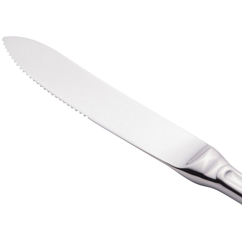 World Tableware 941 2701 Mendoza 9″ 18/0 Stainless Steel Heavy Weight Hollow Handle Dinner Knife with Serrated Blade – 12/Pack