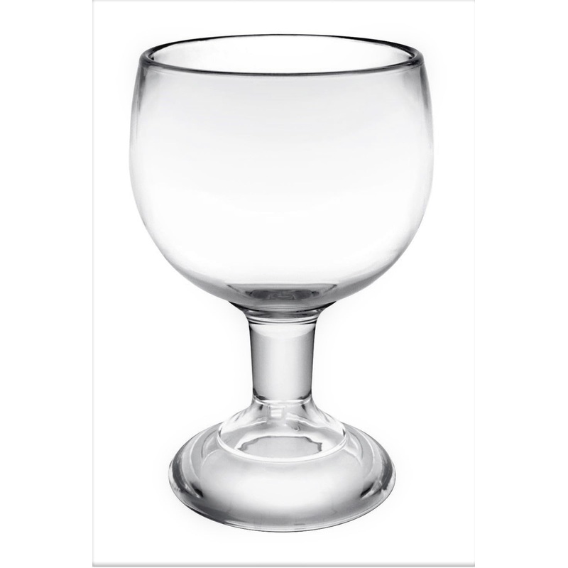 24 oz Schooner Polycarbonate with Heavy Base Clear Color Comes in Each- Liquor Plastic Stemware Large Shrimp Cocktail Glasses Goblet Large Stemmed Glass for Coronaritas Margaritas