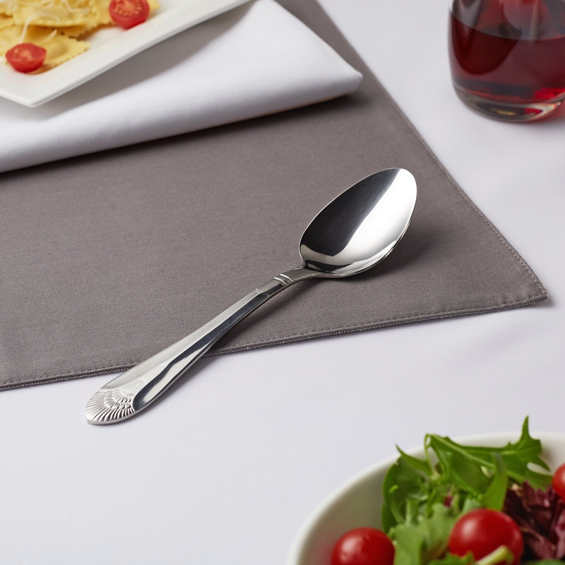 Acopa Monaca 8″ 18/8 Stainless Steel Extra Heavy Weight Tablespoon / Serving Spoon – 12/Pack