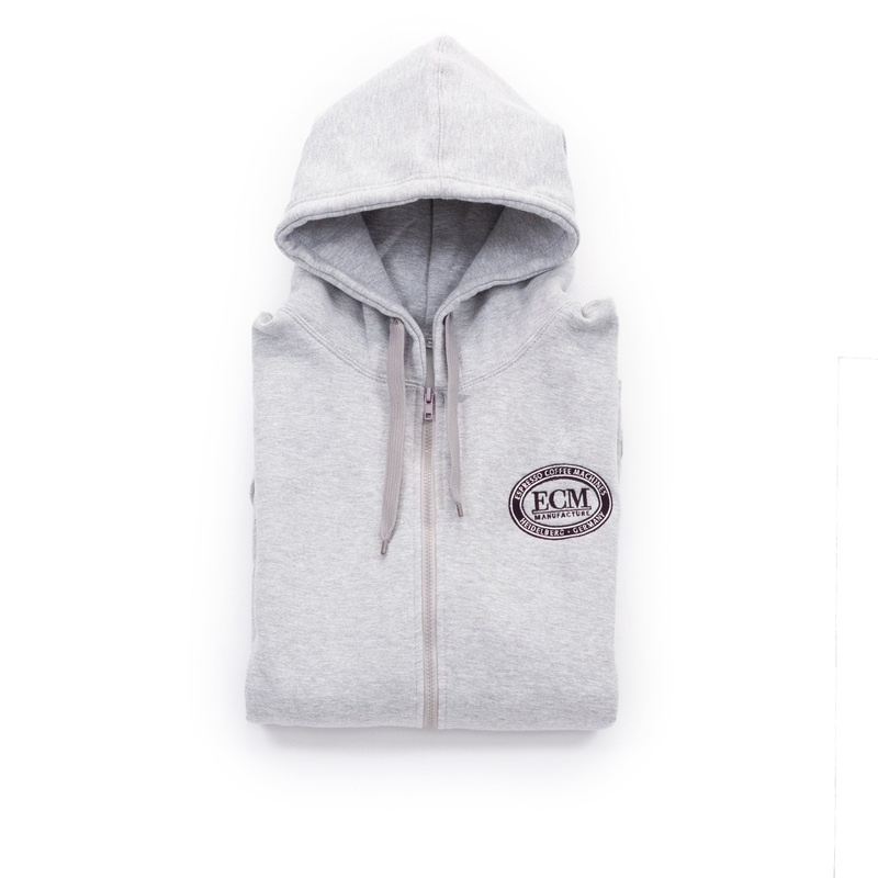 ECM Grey Logo Zip-Up Hoodie – Size L