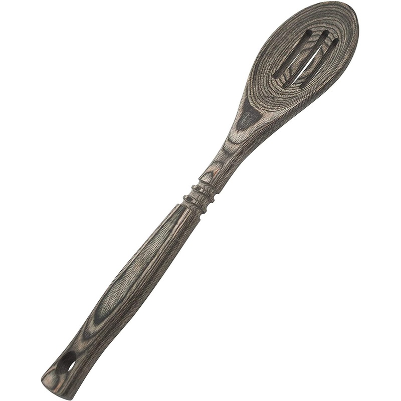 Island Bamboo Slotted Spoon – Black