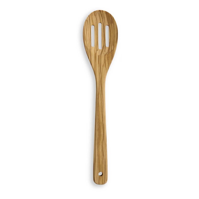Italian Olivewood Slotted Spoon, 12″