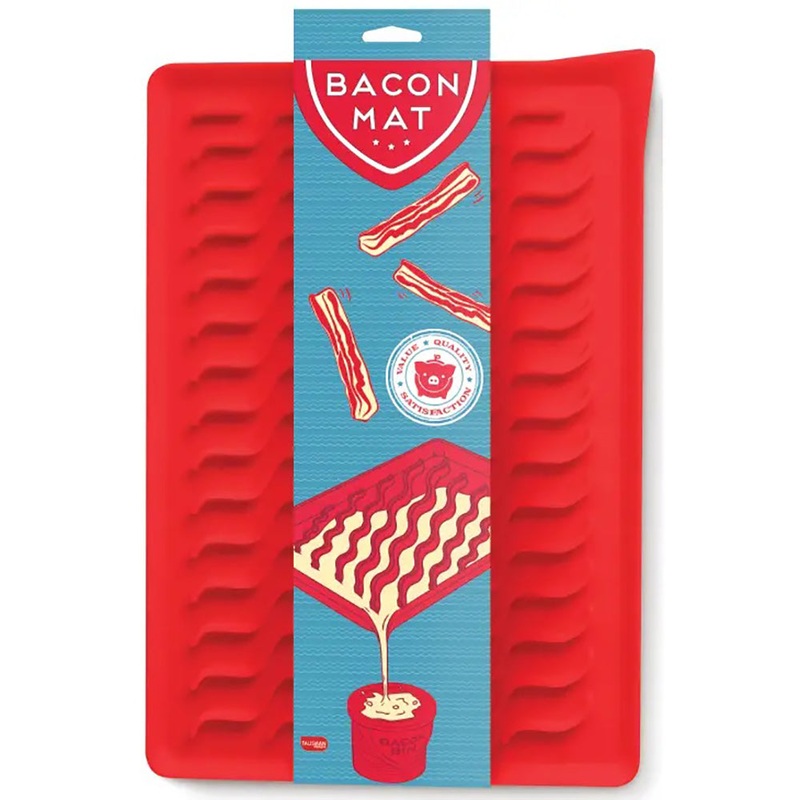 Talisman Designs Silicone Oven-Safe Bacon Mat, 11×17 inches, Red
