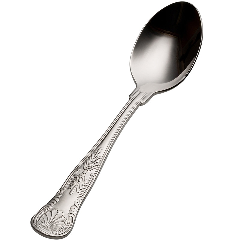 Bon Chef S2703 Kings 7 3/16″ 18/10 Stainless Steel Soup / Dessert Spoon – 12/Pack