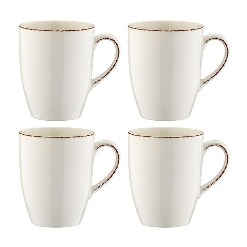 Retro dia.3.25″ h:4.25″ 11 oz. Round Decorated Porcelain Mug (Set of 4)