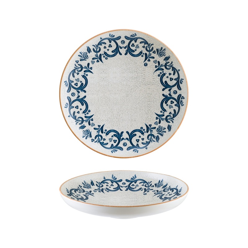 Viento dia.10.75″ h:2.25″ Round Decorated Porcelain Deep Plate