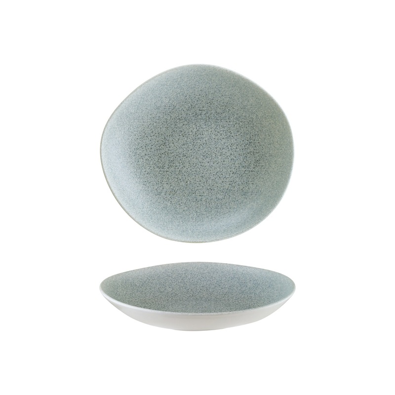 Luca Ocean Matte 10.25″ x 9.5″ x h:2.5″ 36 oz. Organic Blue Porcelain Bowl