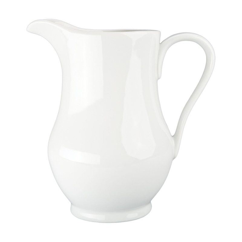 White Curvy Pitcher – 2 Qt