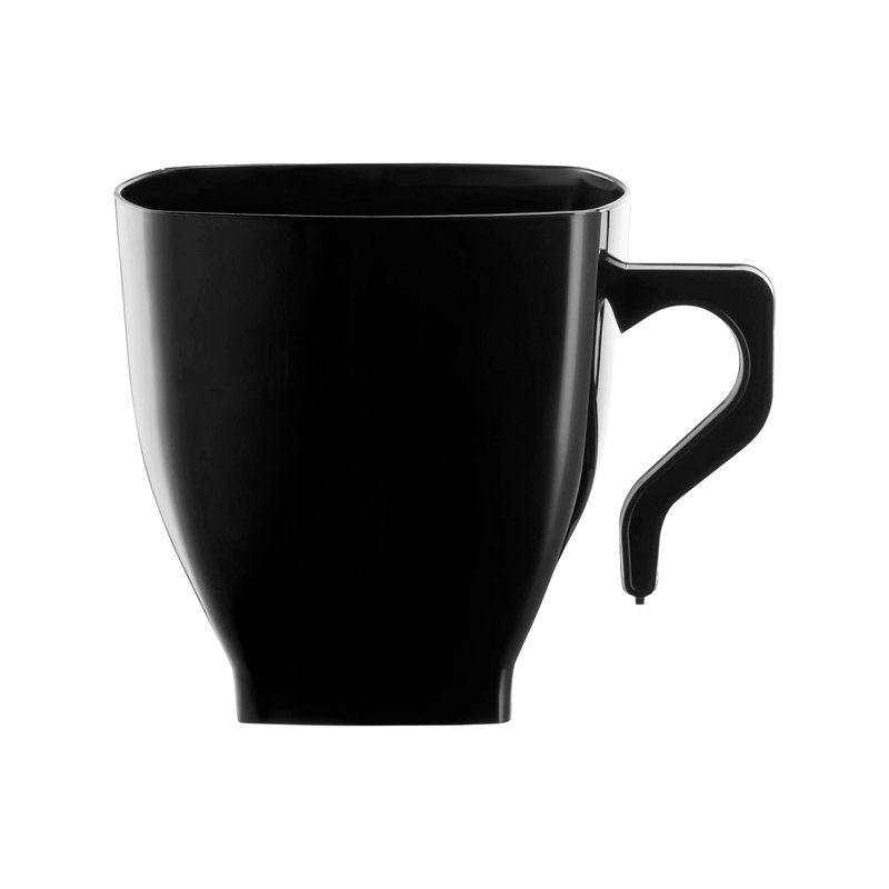 8 oz. Black Square Plastic Coffee Mugs