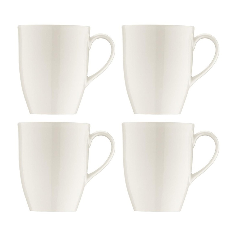 Banquet dia.3.25″ h:5″ 15 oz. Round Warm White Porcelain Mug (Set of 4)
