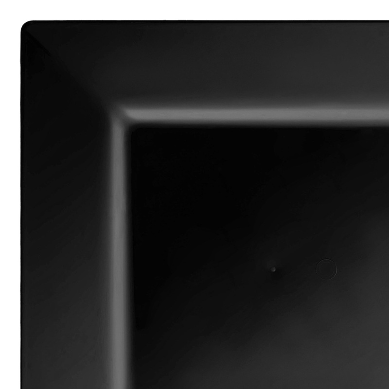 Black Square Plastic Pastry Plates (4.5″)