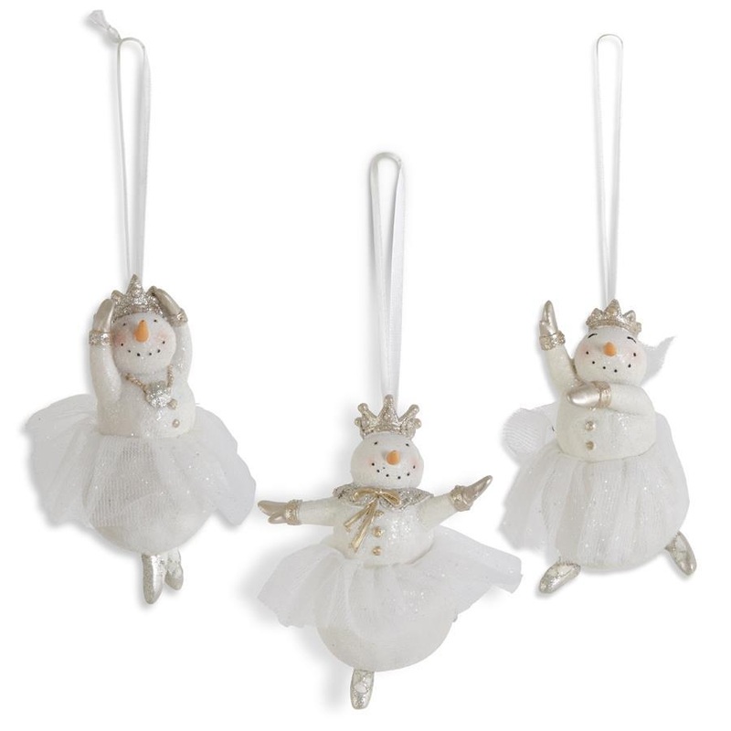 Glittered Snow Lady Ballerinas w/Tulle Ornament