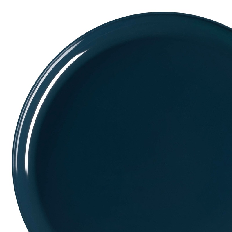 Navy Flat Round Disposable Plastic Dinner Plates (10″)