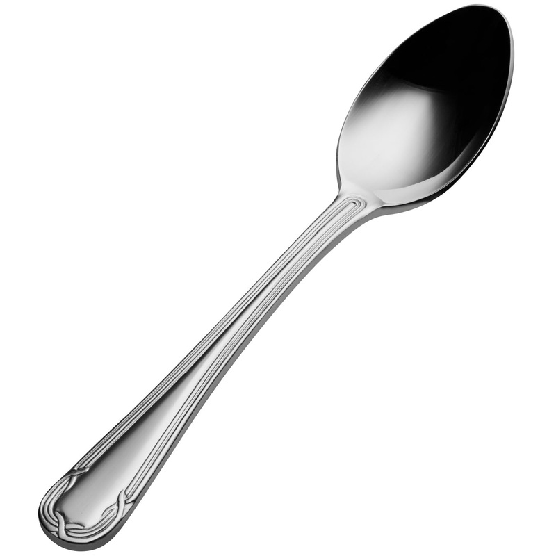 Bon Chef S800 Florence 6″ 18/10 Stainless Steel Teaspoon – 12/Pack