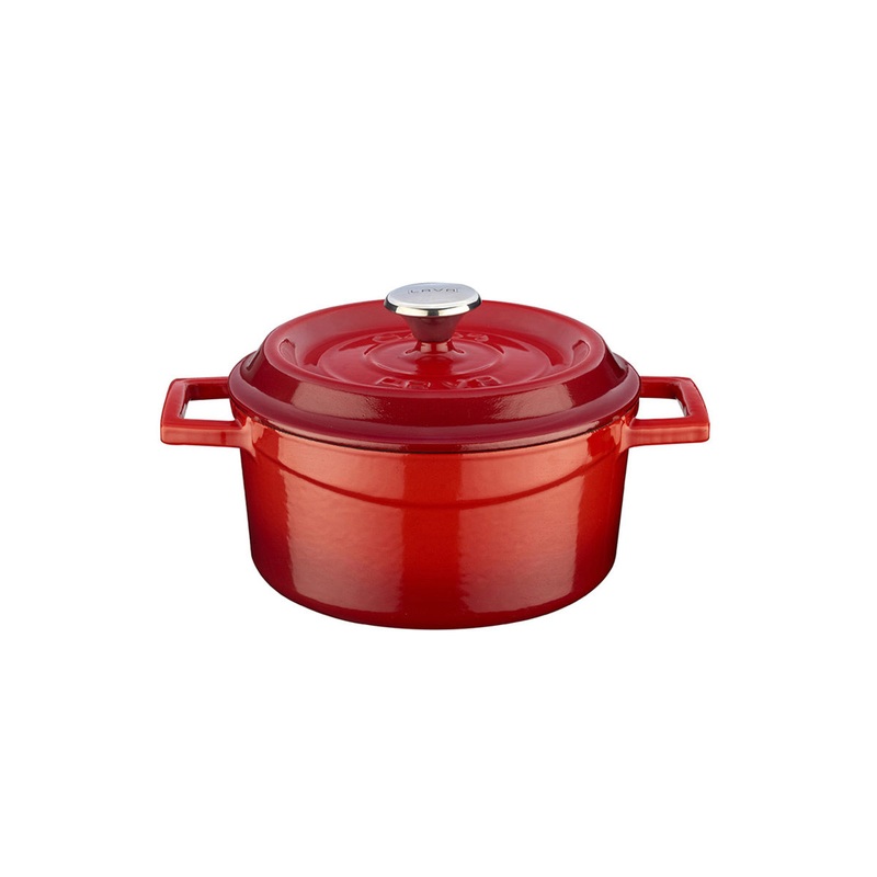 Cast Iron dia.5.5″ h:2″ 26 oz. Round Red Cast Iron Dutch Oven