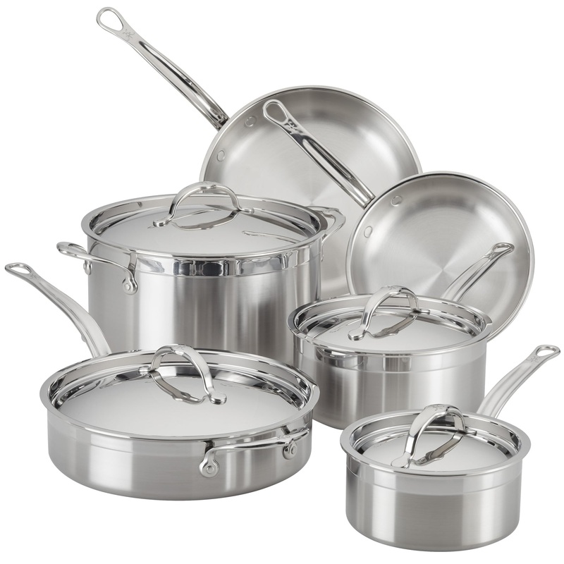 HESTAN Professional Clad Stainless Steel Ultimate Cookware Set – 10 -Piece Set