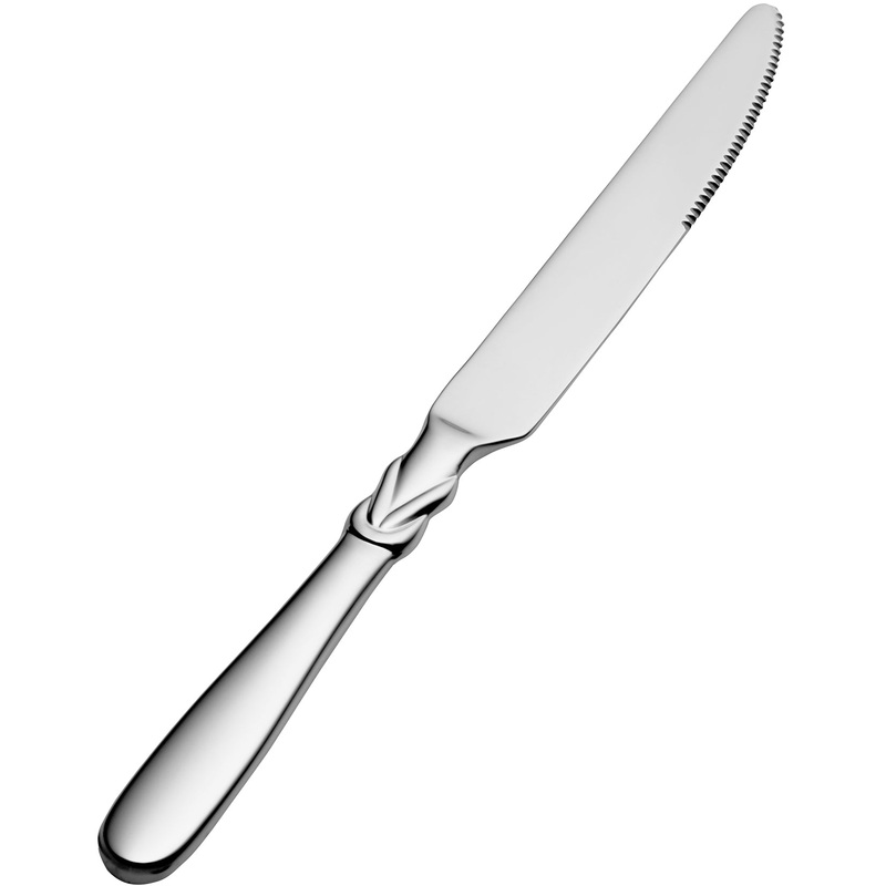 Bon Chef S2312 Forever 9 7/8″ 13/0 Stainless Steel Extra Heavy Weight European Solid Handle Dinner Knife – 12/Pack