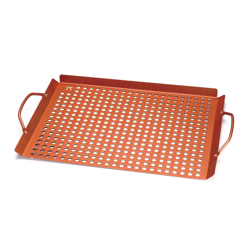 Large Grill Grid with Handles, Copper Non-Stick