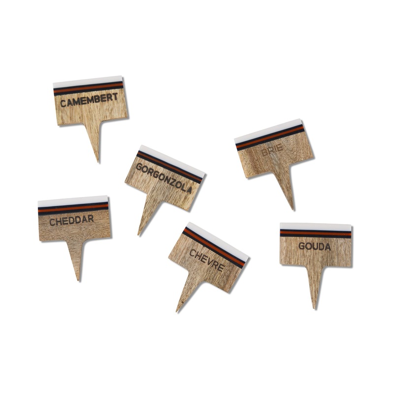 Montes Doggett Wood Cheese Marker – Set of 6