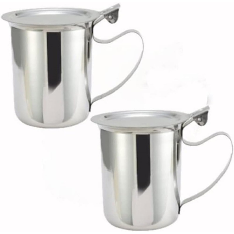 10 oz. Stainless Steel Creamer Server Set of 2- for Milk Coffee Cream Salad Dressing Maple Syrup Sugar Espresso Machine for Restaurant Cafes Home Used