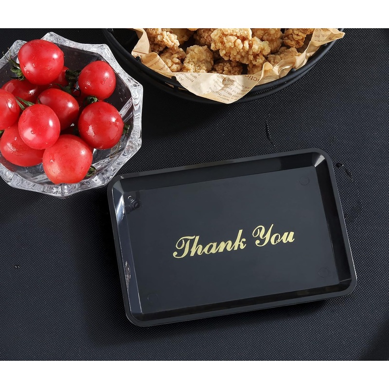 4 1/2″ x 6 1/2″ Plastic Tip Tray with Gold Thank You Imprint Color Set of 12 -Check Presenters for Restaurants Check Tip Trays Check Holders for Restaurants Bars Hotels