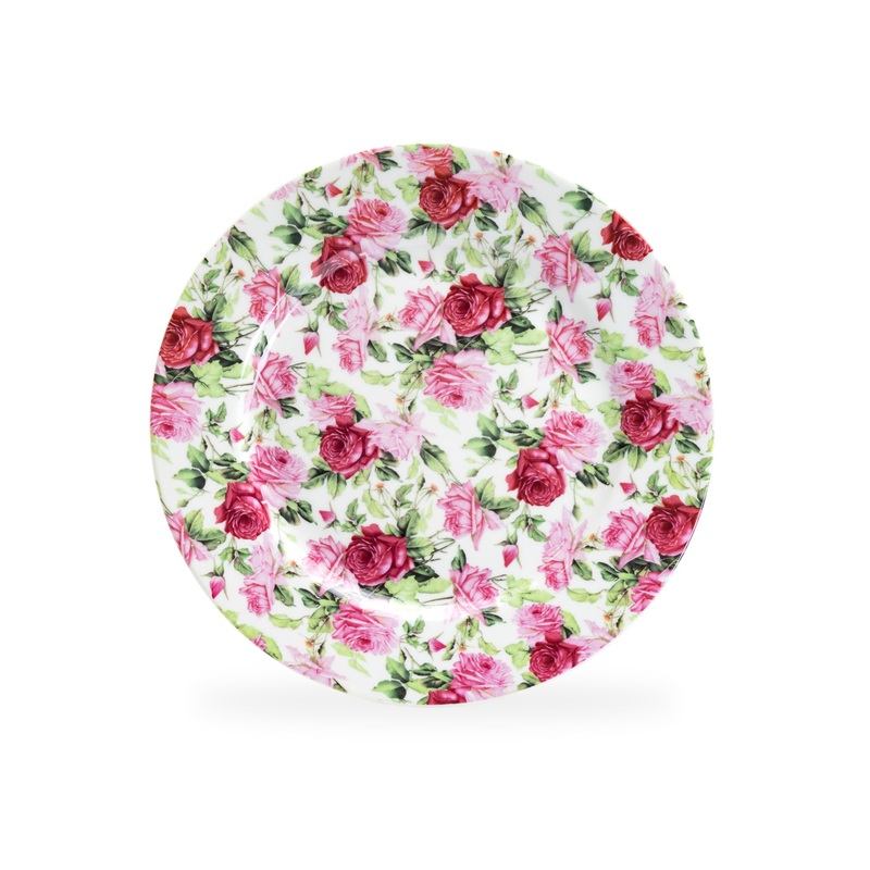 8″ Summer Rose Chintz Fine Porcelain Dessert Plate – New Edition