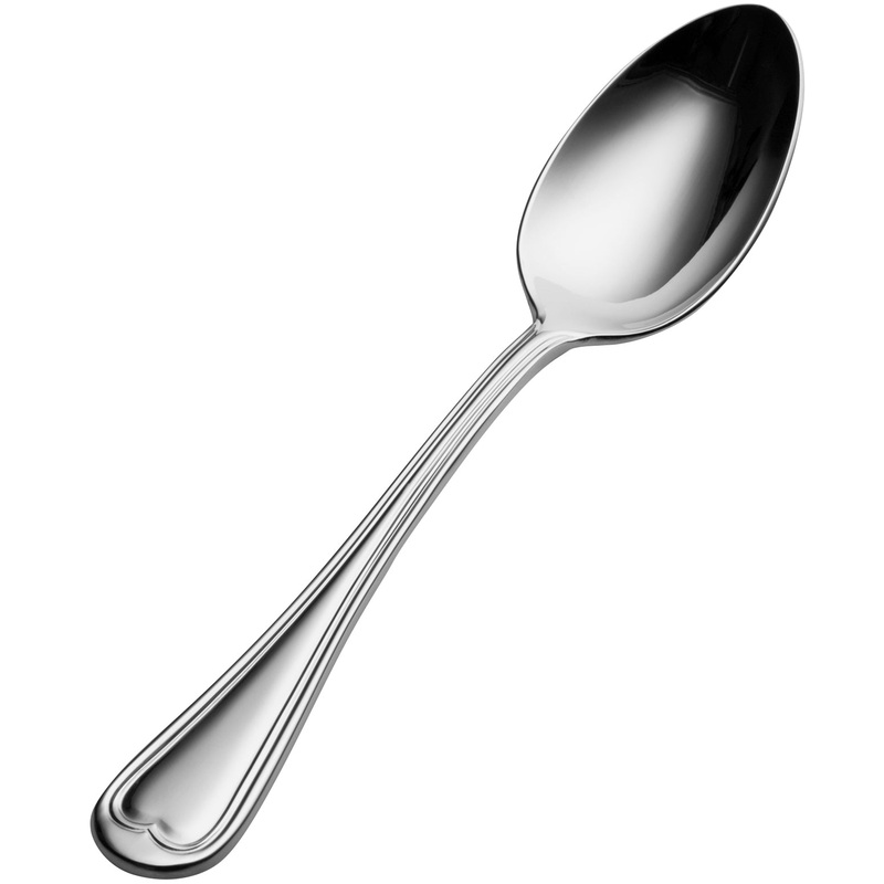 Bon Chef S603 Victoria 7 1/4″ 18/10 Stainless Steel Soup / Dessert Spoon – 12/Pack