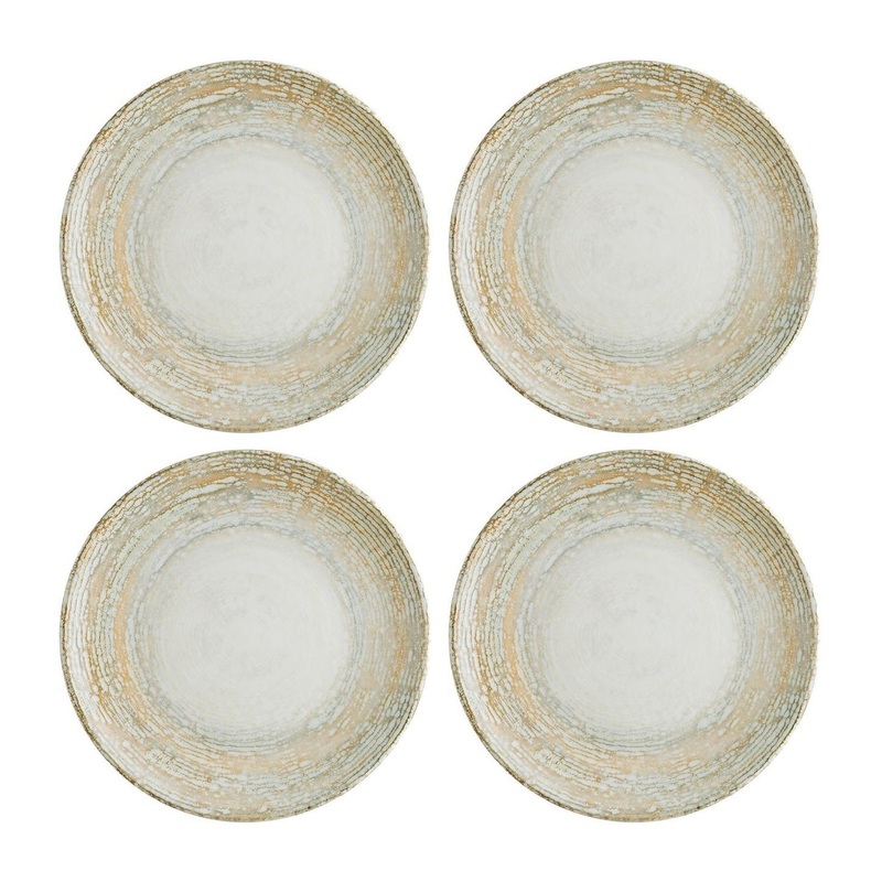 Patera dia.10.5″ Round Decorated Porcelain Plate (Set of 4)