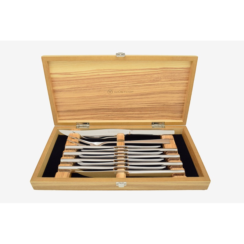 Wusthof 10 Piece Stainless Steak Knife & Carving Set In Presentation Box