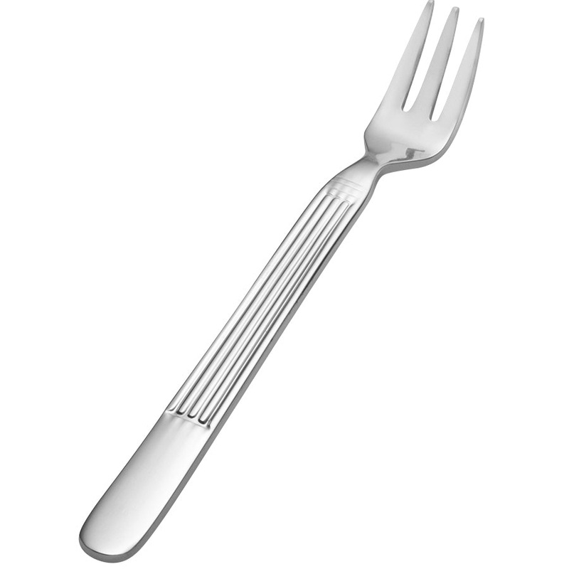 Bon Chef SBS3608 Apollo 5 1/4″ 18/0 Extra Heavy Weight Bonsteel Oyster / Cocktail Fork – 12/Pack