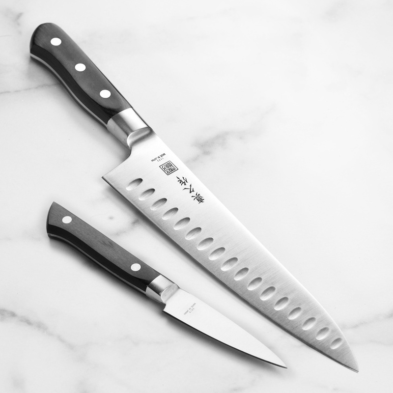 MAC Professional 8″ Hollow Edge Chef’s Knife with 3.25″ Paring Knife