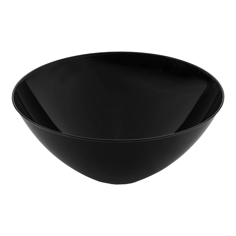 Solid Black Organic Round Disposable Plastic Bowls (100 oz.)