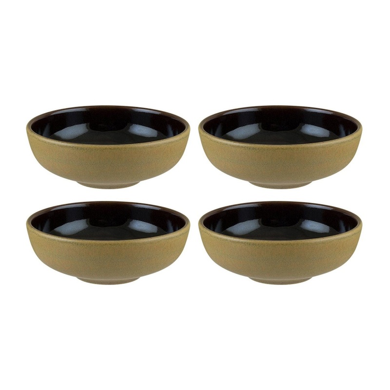 Sphere Earth dia.5.5″ h:2″ 15 oz. Round Brown Porcelain Bowl (Set of 4)